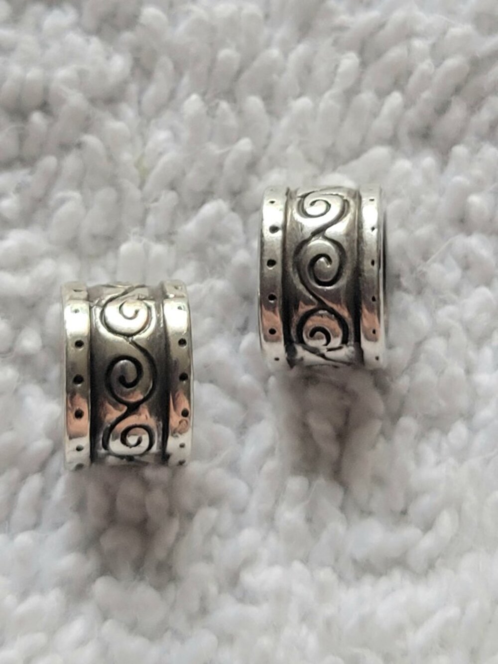 Brighton Lot Of 2 Etched Scroll Spacer Beads New Retired
